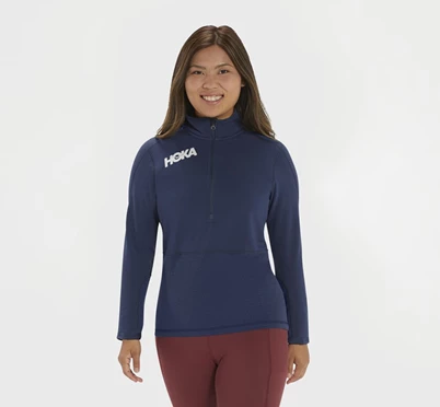 HOKA 1/2 Zip Midlayer Löpartopp Dam Grå | DNY840127