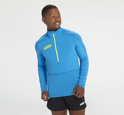 HOKA 1/2 Zip Midlayer Löpartopp Herr Blå | KCS984203