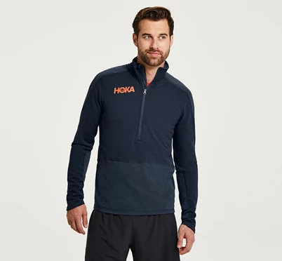 HOKA 1/2 Zip Midlayer Löpning Jacka Herr Grå / Svarta | UDV395278
