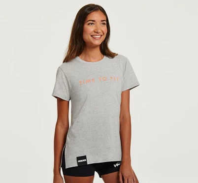 HOKA Brand T Shirts Löpartopp Dam Grå | DHW540891