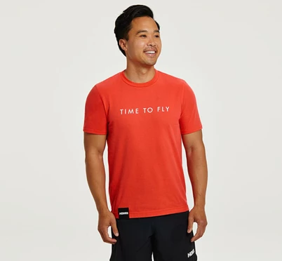 HOKA Brand T Shirts Löpartopp Herr Vita | DEI052634