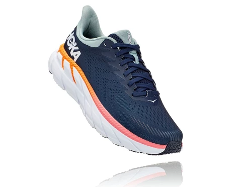 HOKA Clifton 7 Stabila Löparskor Dam Svarta / Blå | ATJ695417