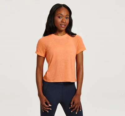 HOKA Merino Blend Kort Sleeve Löpartopp Dam Röda / Bruna | AHI943507