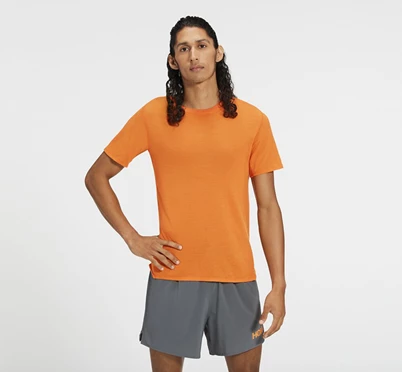 HOKA Merino Blend Kort Sleeve Löpartopp Herr Orange | KVC950324