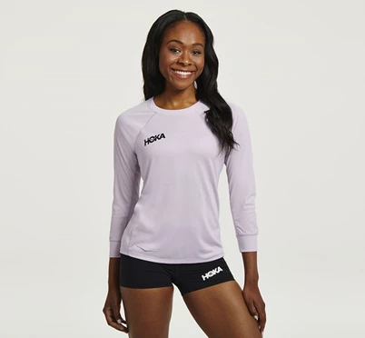 HOKA Performance 3/4 Sleeve Löpartopp Dam Lila | XRN846293