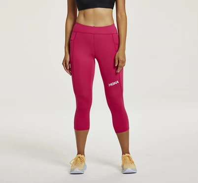 HOKA Performance Capri Tight Löparbyxor Dam Bruna / Grå | MWR278951