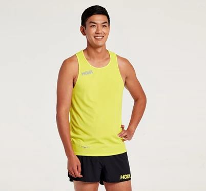 HOKA Singlet Löpartopp Herr Orange | BAP238064