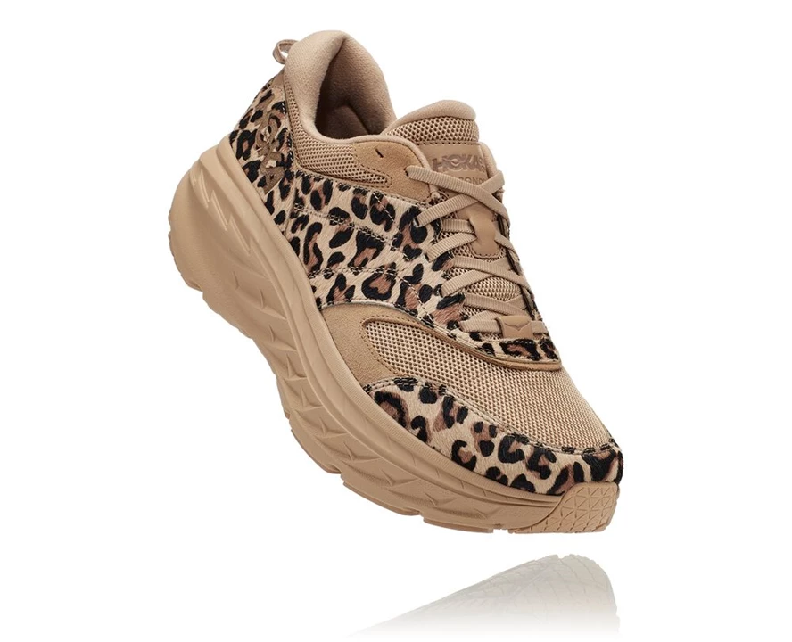 HOKA X Eg Bondi L Promenadskor Dam Bruna Leopard | QKI354697